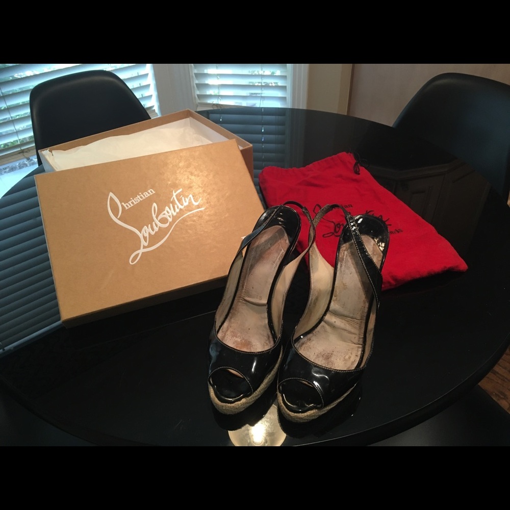 Christian Louboutin Black Patent Leather Platform
